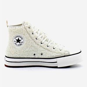 Converse Kids' Chuck Taylor All Star Eva Lift Faux Fur High Top Sneakers - 5